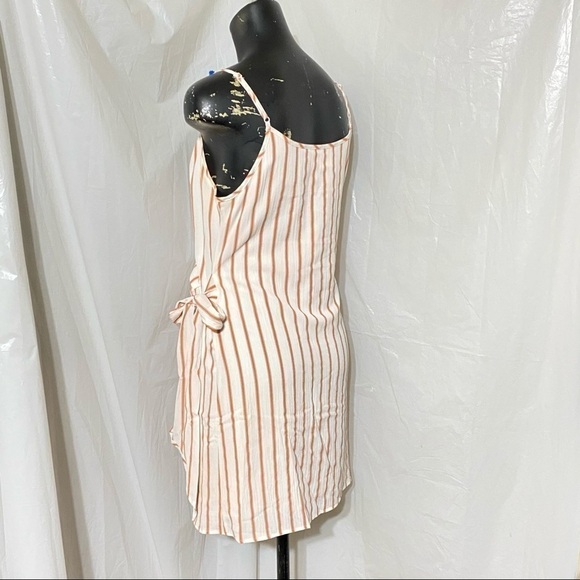 Sage the Label Coral Orange Stripe Wrap Dress - Picture 6 of 7